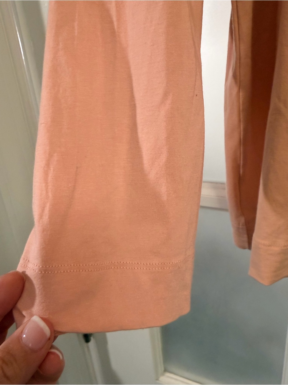 Chico's Long Sleeve Scoop Neck Top in Dusty Peach - Picture 2 of 5